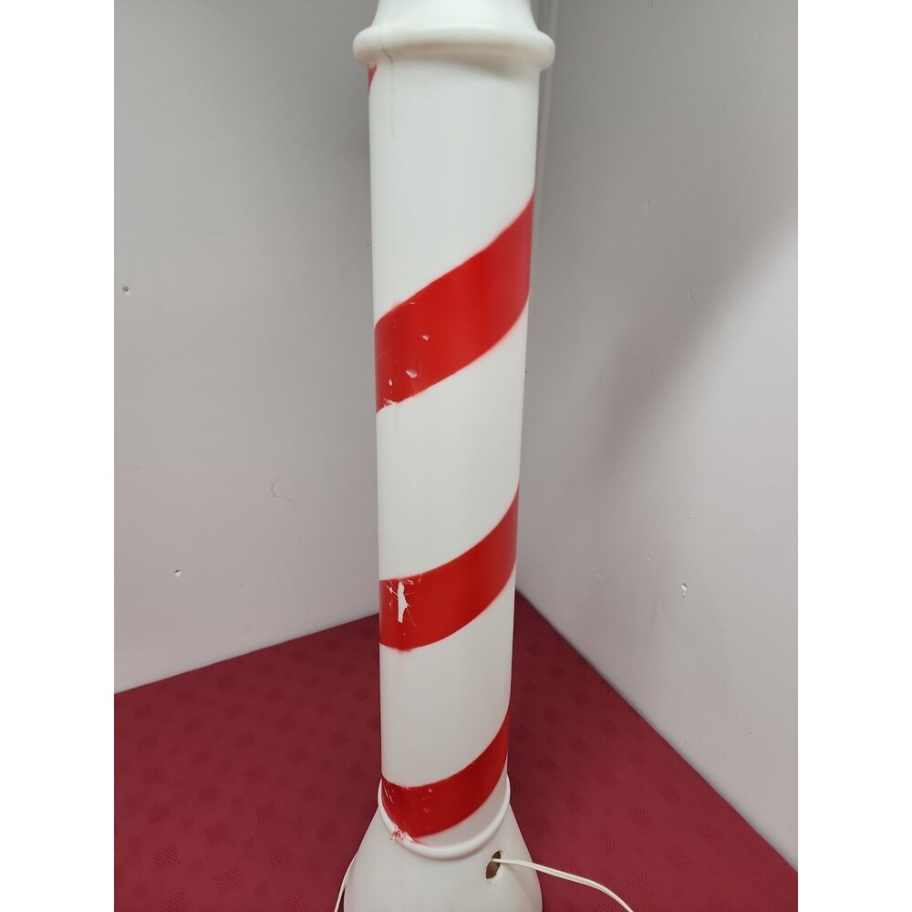 Vintage 1991 Union Products North Pole Candy Cane Blow Mold Tested Working 45" - Picture 7 of 9